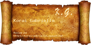 Korai Gabriella névjegykártya